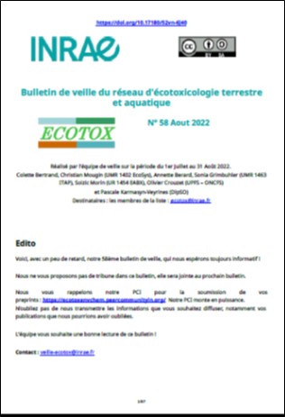 Bulletin 58 : Veille du 01/07/2022 au 31/08/2022